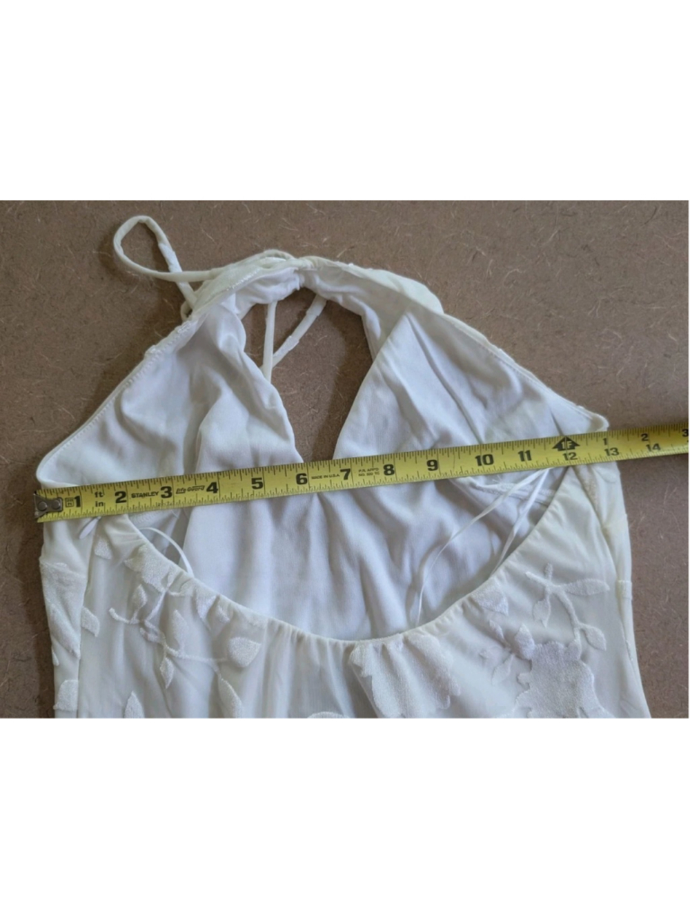 Hello Molly Maxi Dress Size 6 Eggshell Floral Embossed Halter Keyhole NWT Formal - Picture 5 of 12